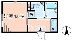 ラ・ヴィータ板橋 1Kの間取図画像