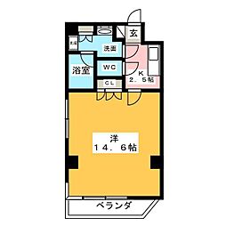 カスタリア大塚2 1Kの間取図画像