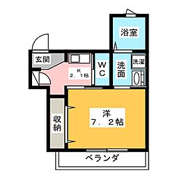 IRIS上池袋 1Kの間取図画像
