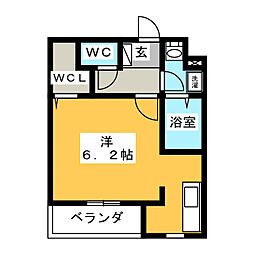 ラドゥセール巣鴨East ワンルームの間取図画像