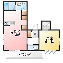 サンライズ6 1LDKの間取図画像