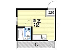 玉田マンション ワンルームの間取図画像
