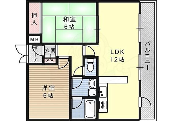 グランディア篠原 ｜兵庫県神戸市灘区篠原中町６丁目(賃貸マンション2LDK・2階・51.81㎡)の写真 その2