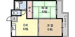 ルミエール大石 2DKの間取図画像