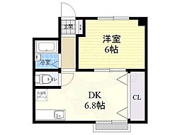 リバーサイド摩耶 1DKの間取図画像