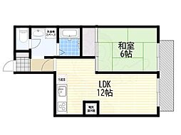 篠原リッチライフ壱番館 1LDKの間取図画像