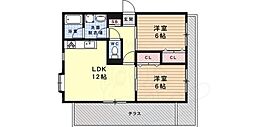 マノアール御影 2LDKの間取図画像