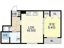 アヴァンティ王子公園 1LDKの間取図画像