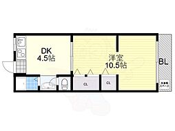 シルバーハイツ大石 1DKの間取図画像