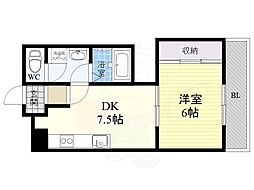 インテリアハシモトビル 1DKの間取図画像