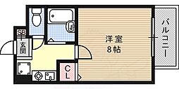 ヴィラ・セゾン甲南 1Kの間取図画像
