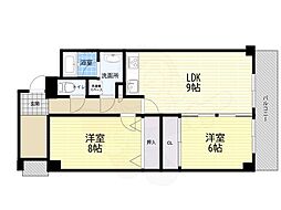アルカンシェル岡本 2LDKの間取図画像