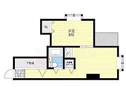 ベルズコート会下山 1DKの間取図画像