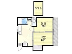 ユニテック六甲 2DKの間取図画像