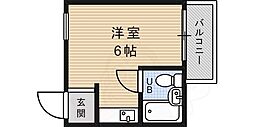 メゾン六甲 ワンルームの間取図画像