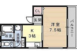 シンフォニー王子 1Kの間取図画像