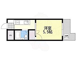六甲アサヒ ワンルームの間取図画像