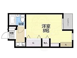 ラフェブランシュ岡本 ワンルームの間取図画像