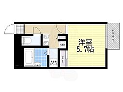 レオパレス大和 1Kの間取図画像