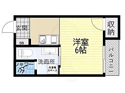 六甲台ベネフィック 1Kの間取図画像