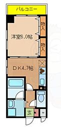 エスペランサ御影 1DKの間取図画像