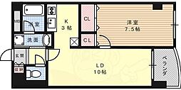 ロイヤル六甲駅前 1LDKの間取図画像