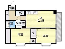 ロイヤルスパークル六甲2 3LDKの間取図画像