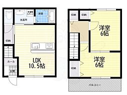 マーベラス西岡本II 2LDKの間取図画像