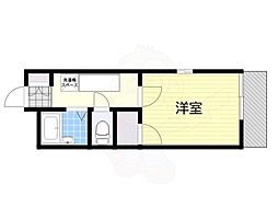 レオパレストライズ2 1Kの間取図画像