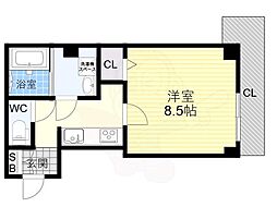 VillaMaria 1Kの間取図画像