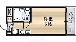 六甲ベルビュー ワンルームの間取図画像
