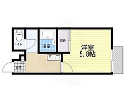 レオパレス六甲EAST 1Kの間取図画像