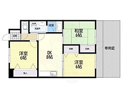 リベラ西芦屋 3DKの間取図画像