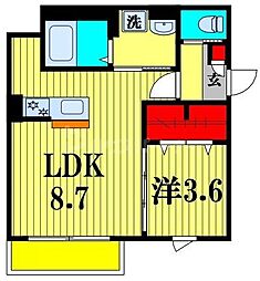 ELM VISTA  1階1LDKの間取り
