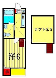 グランルージュＮ馬橋 2階1Kの間取り