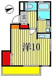 横尾ビル 3階ワンルームの間取り