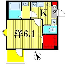 KEIAI RESIDENCE 新松戸II 1階1Kの間取り