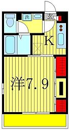リブリ・リヴェール南流山 3階1Kの間取り