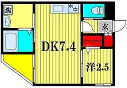 Mark Duo三郷 1DKの間取図画像