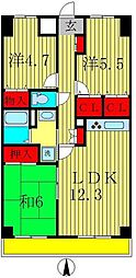 エクセラン三郷 3LDKの間取図画像
