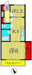 サンハイツ 2Kの間取図画像