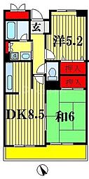 パインエクセレント 2DKの間取図画像