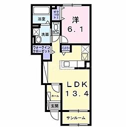 レスポワール B 1LDKの間取図画像