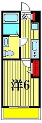 松戸市中根長津町アパート 1Kの間取図画像