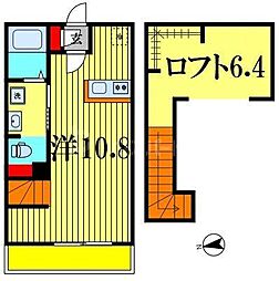 松戸市新松戸7丁目アパート ワンルームの間取図画像