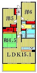 レーベンハイムサンシエルタウン 3LDKの間取図画像