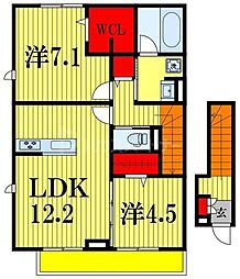 La Maison Masha 2LDKの間取図画像
