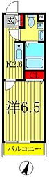 クオーレ北小金 1Kの間取図画像