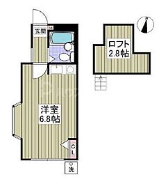 ニューパレス松戸 1Kの間取図画像