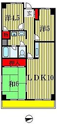 松戸シティハイツ 3LDKの間取図画像